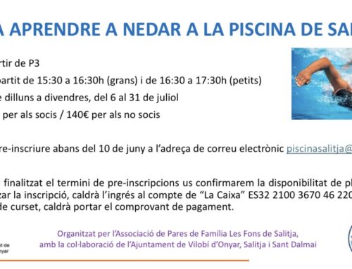 Vine a aprendre a nedar a la piscina de Salitja!