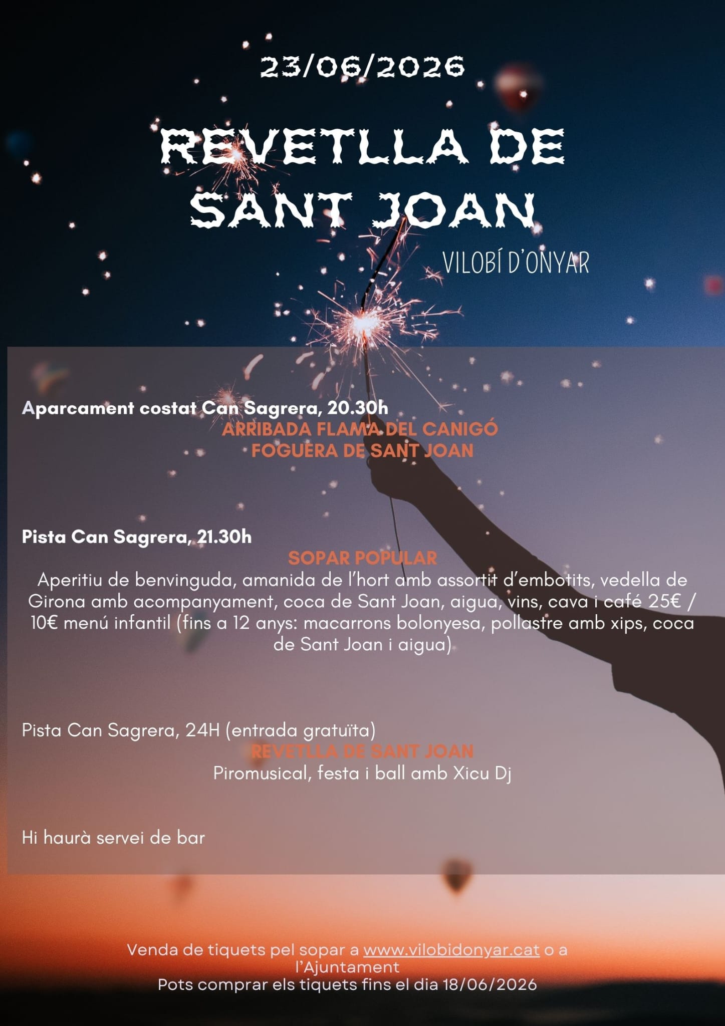 Vilobí d’Onyar celebrarà la revetlla de Sant Joan