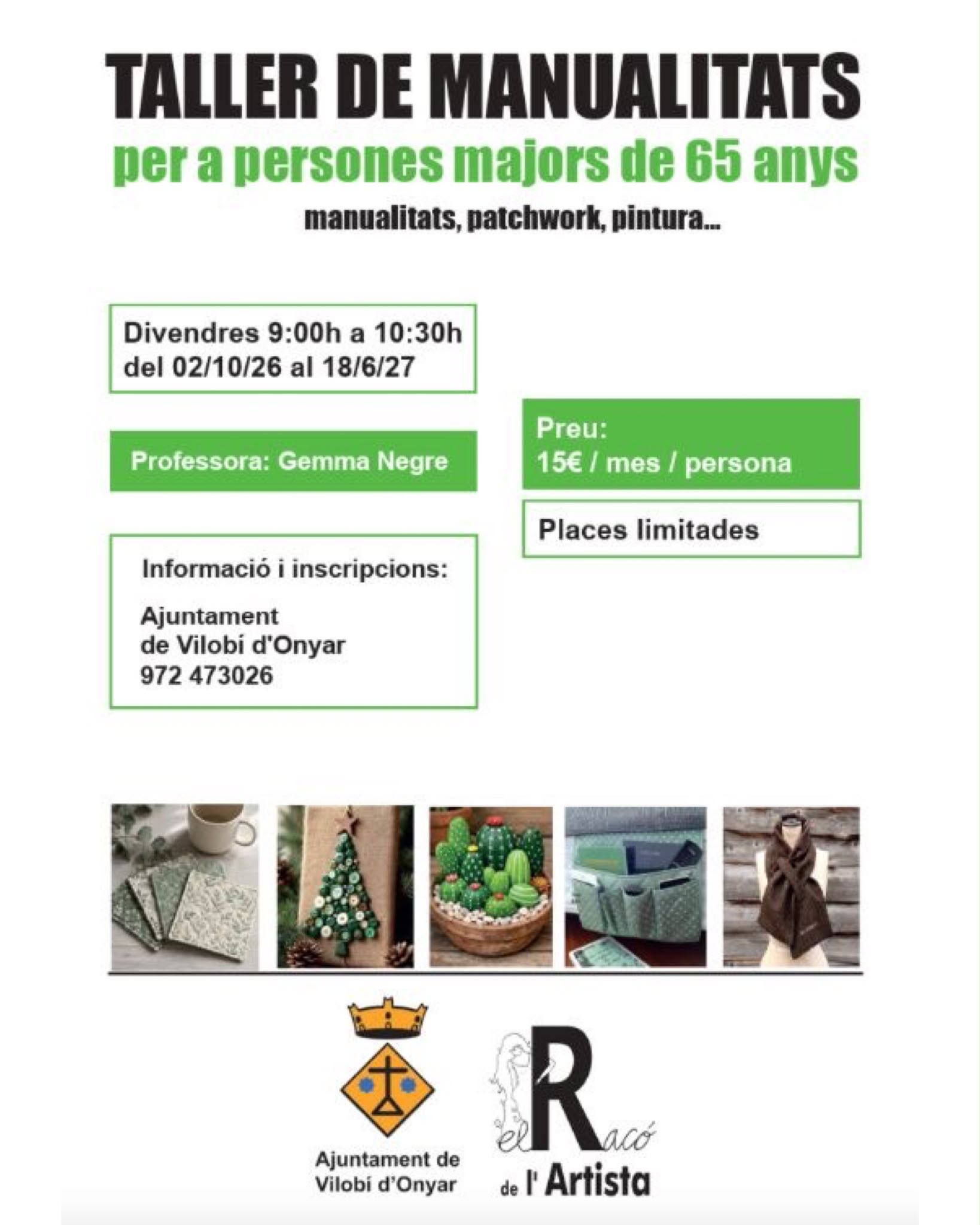 Taller de manualitats per a persones majors de 65 anys